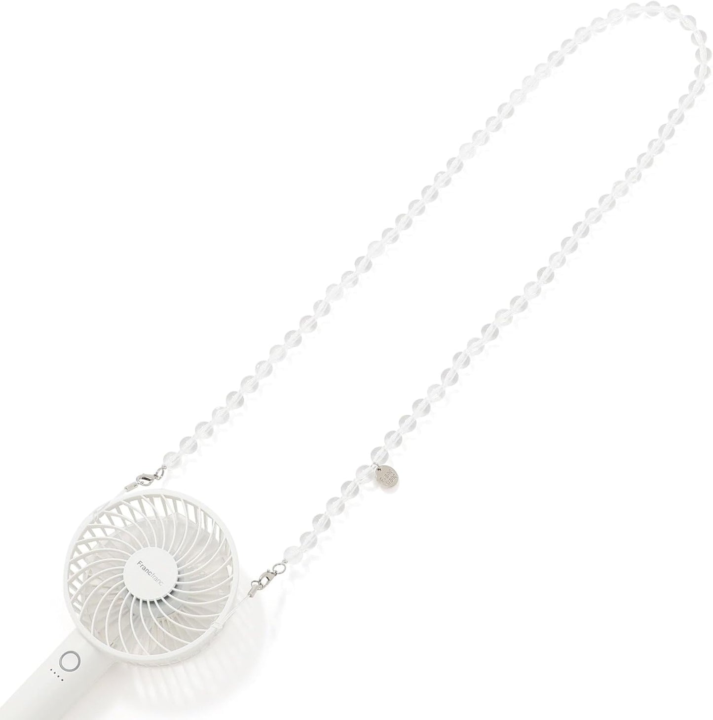 Francfranc Handy Fan 專用風扇肩帶 透明珠鍊 佩戴效果