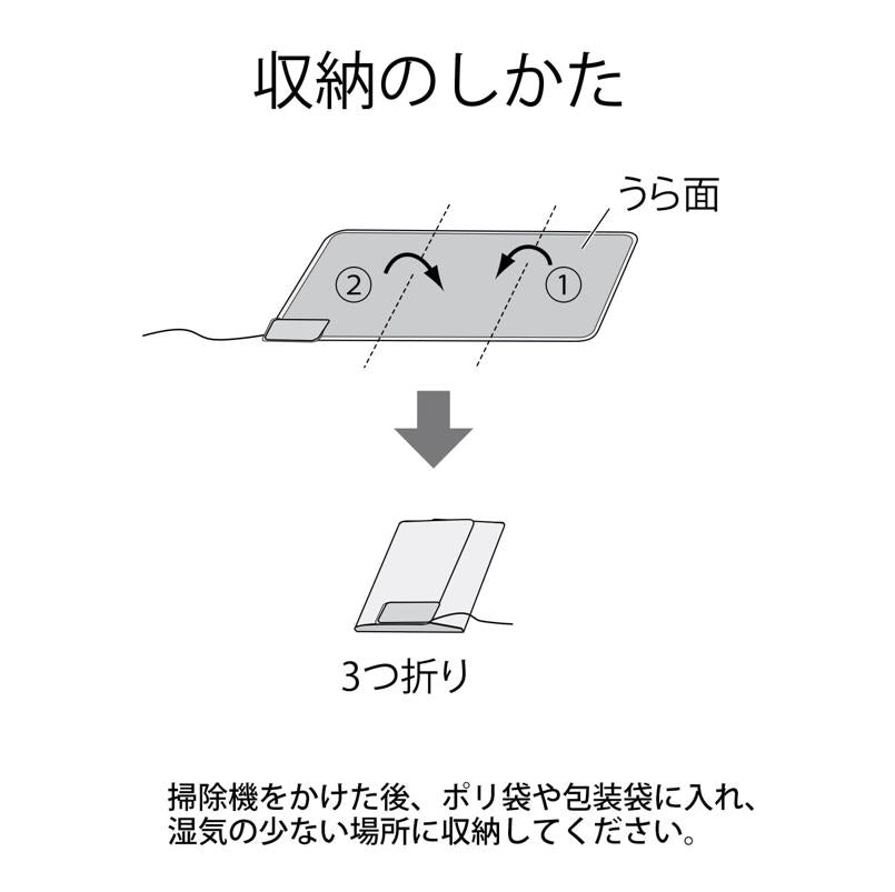 Panasonic 國際牌 DC-PK3-T 棕色電熱地墊 收納方法示意
