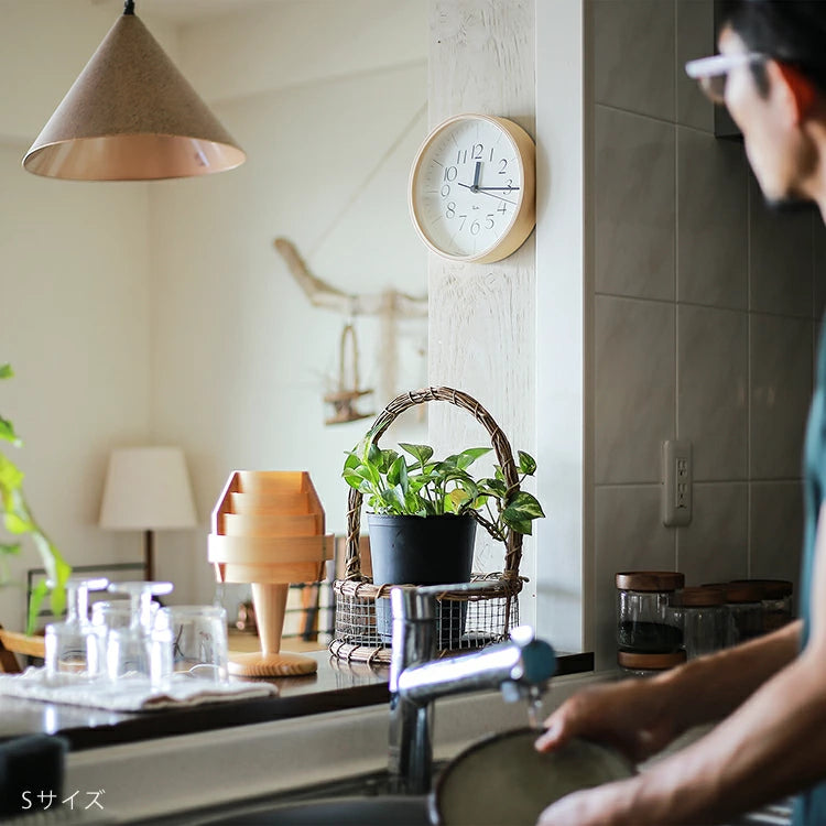 Lemnos RIKI CLOCK 203 掛鐘|日系極簡木框壁掛時計 20.3cm