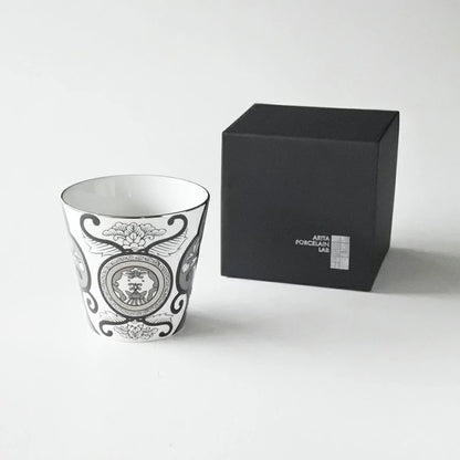 ARITA PORCELAIN LAB JAPAN SNOW日本製有田燒威士忌杯300ml 白金古伊萬里草花紋與包裝盒