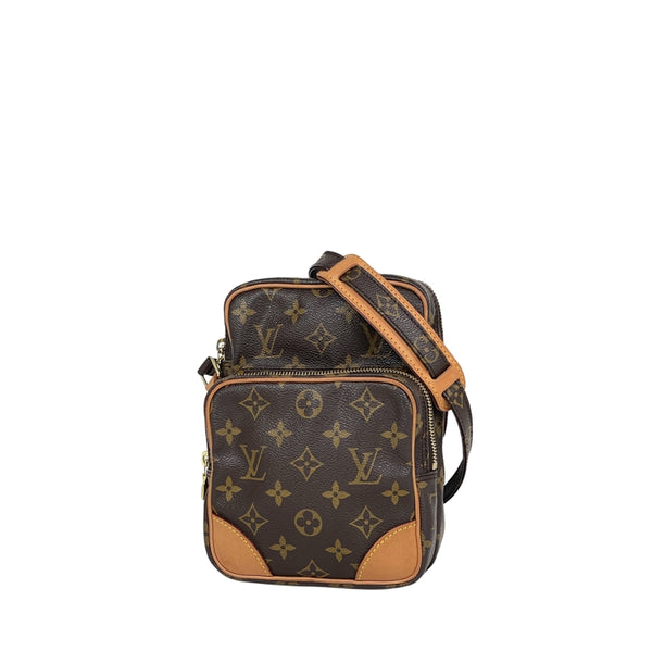 LV 二手正品 中古老花雙層相機包 Louis Vuitton Amazone Shoulder Bag（Used AB）