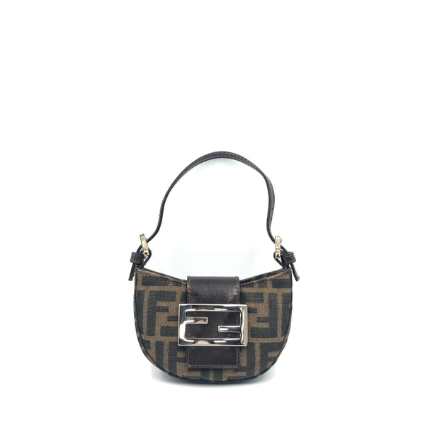 FENDI 二手正品 中古mini元寶包 Fendi Zucca Mini Croissant Handbag（Used AB）