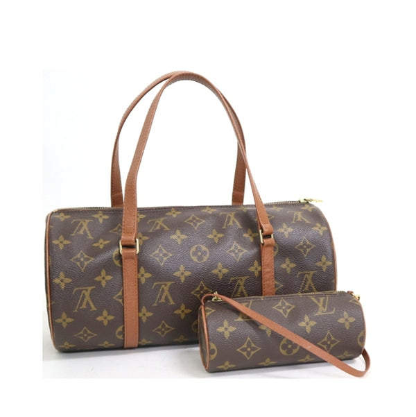 LV 二手正品 中古巴比龍 紅皮圓桶子母包 Louis Vuitton Papillon 30（Used AB）