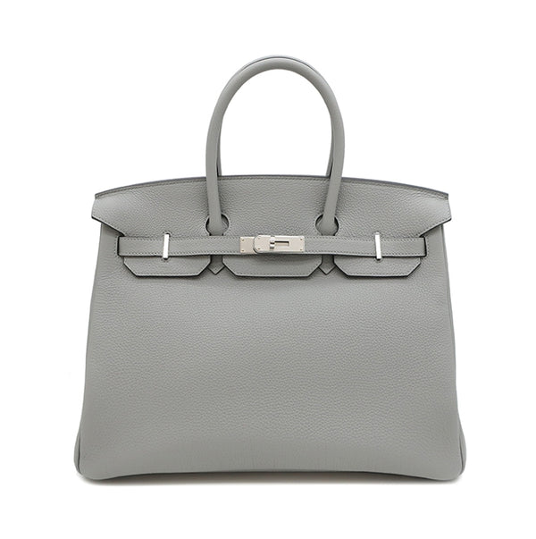 Hermès second-hand authentic second-hand Birkin bag 35 seagull gray HERMES Birkin35 Gris Mouette 4Z (Used A)