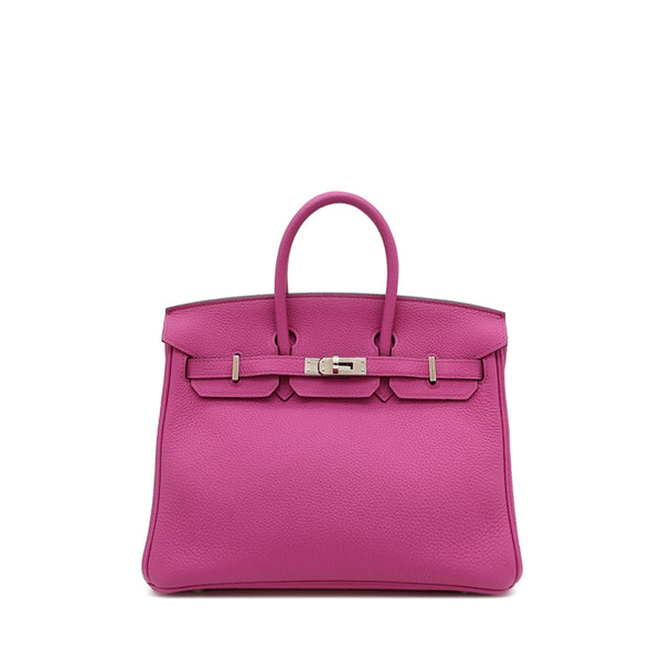 愛馬仕 二手正品 中古鉑金25 玉蘭粉 HERMES Birkin25 Magnolia 9I（Used A）