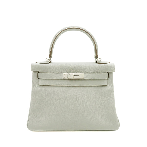 愛馬仕 二手正品 中古凱莉28 珍珠灰 內縫線 HERMES Kelly28 Gris Perle 80（Used A）