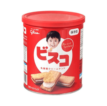 Glico 固力果 格力高 比斯可 非常食 防災食品 奶油夾心餅 保存罐 5 年保存