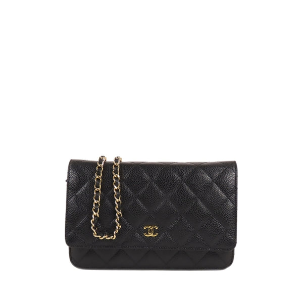 Chanel second-hand authentic second-hand WOC CHANEL Matelasse Caviar Wallet Of Chain (Used AB)