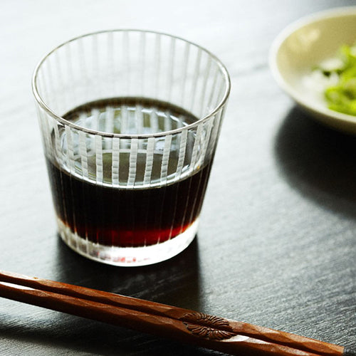 堀口切子江戶切子搖曳縞紋透明多用途玻璃杯 使用場景
