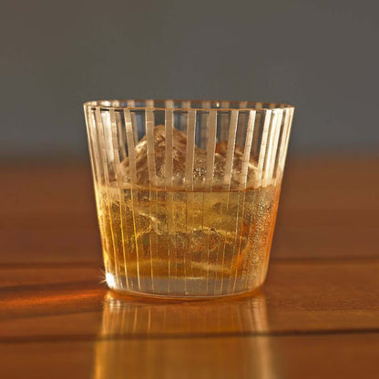 堀口切子江戶切子搖曳縞紋透明多用途玻璃杯 盛放冷茶