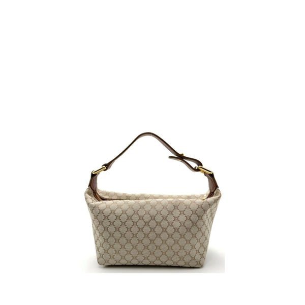 Celine  二手正品 中古帆布老花飯盒包 遛狗包 Macadam Canvas Mini Handbag （Used AB）