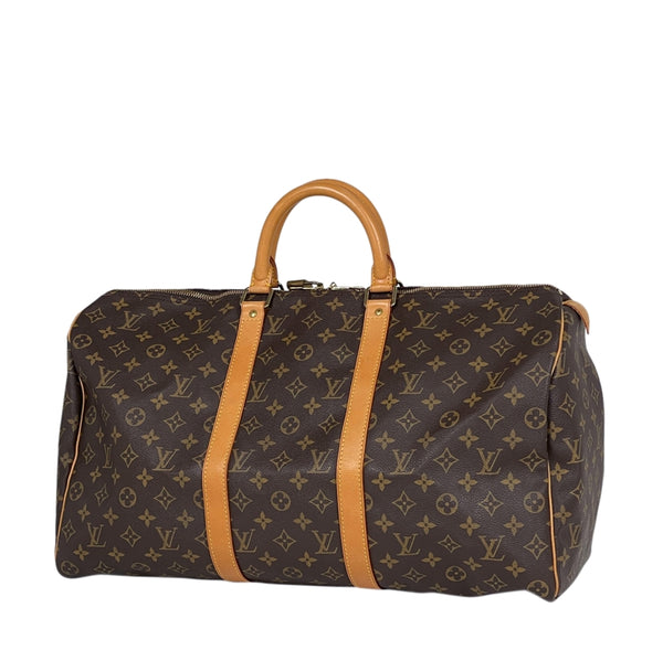 LV 二手正品 中古老花旅行袋50 Louis Vuitton Keepall 50 Boston Bag（Used AB）