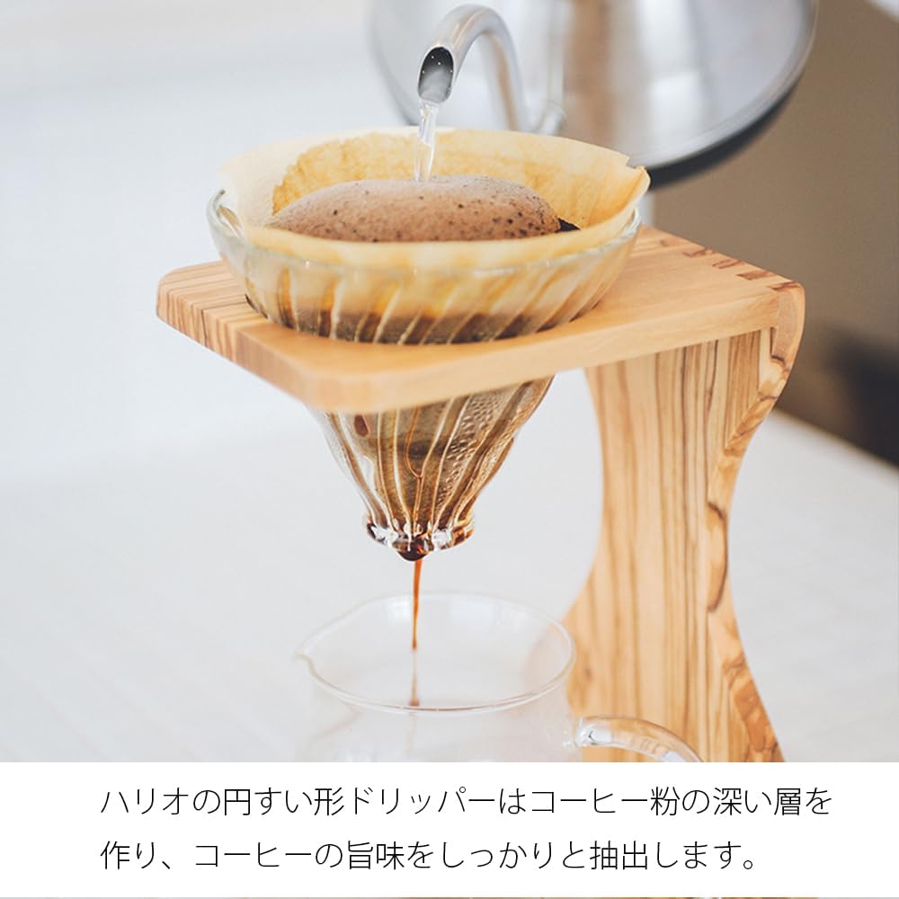 HARIO V60 橄欖木手沖咖啡架組｜日本咖啡品牌｜1–4杯手沖咖啡濾杯套組