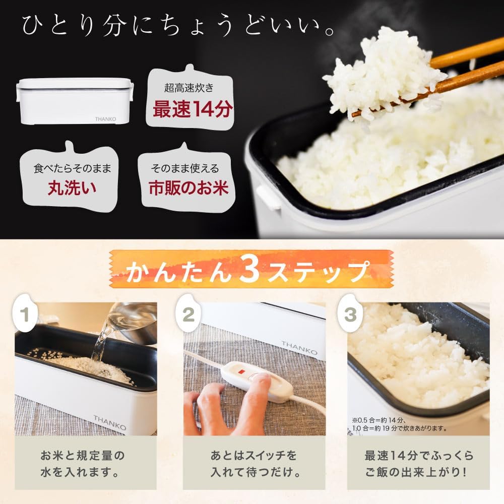 THANKO 超高速煮飯便當盒 使用方法說明