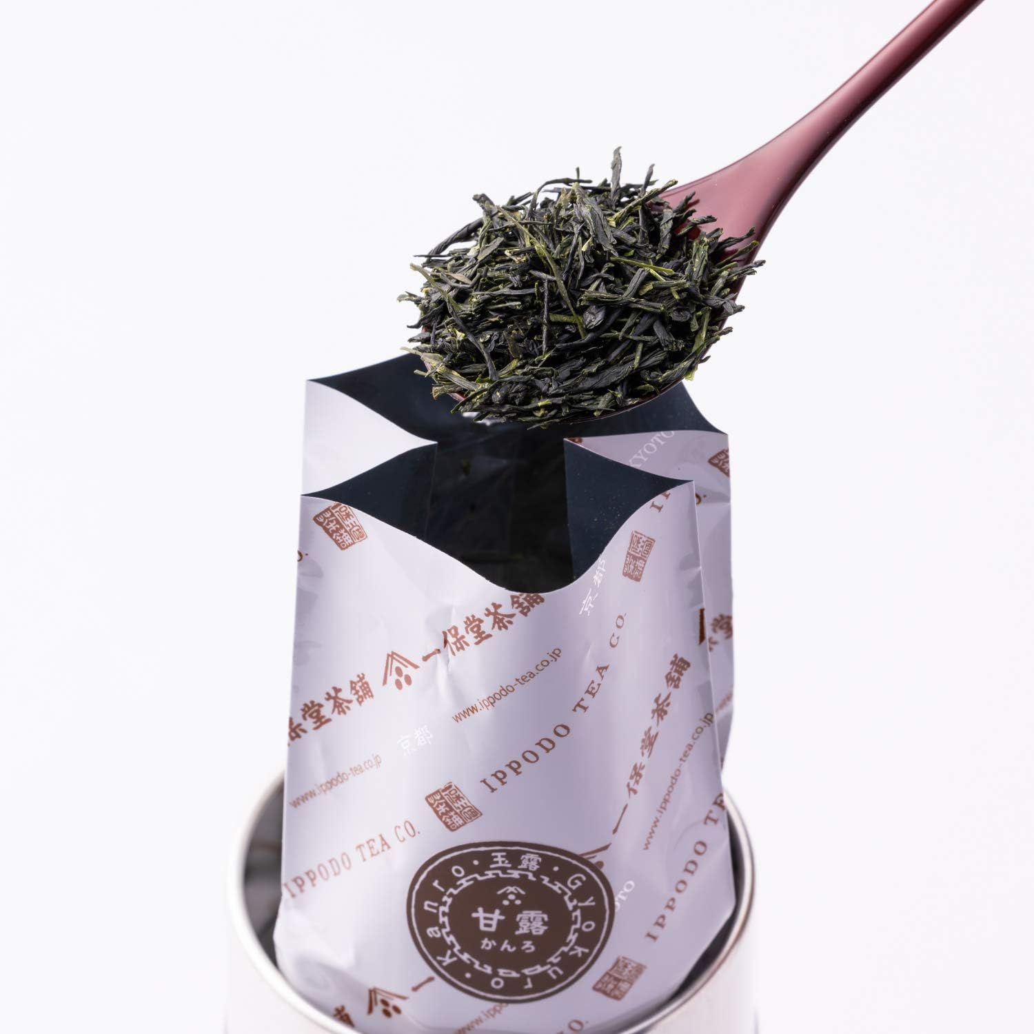 京都一保堂茶舖玉露甘露80g內包裝與茶葉細節