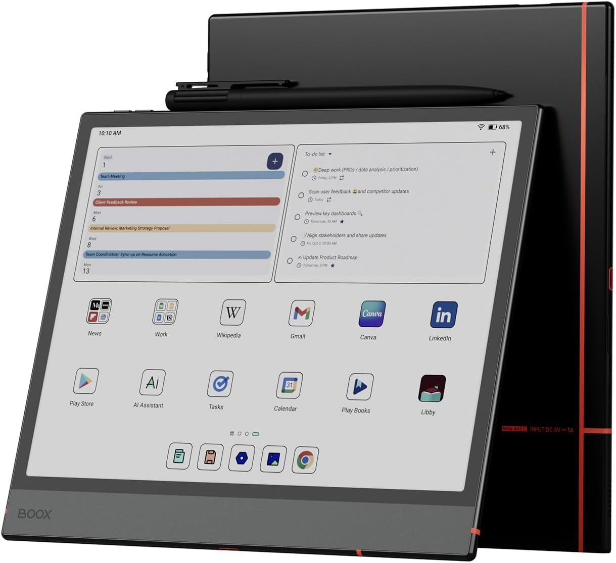 BOOX Note Air 5 C 彩色電子書閱讀器操作介面