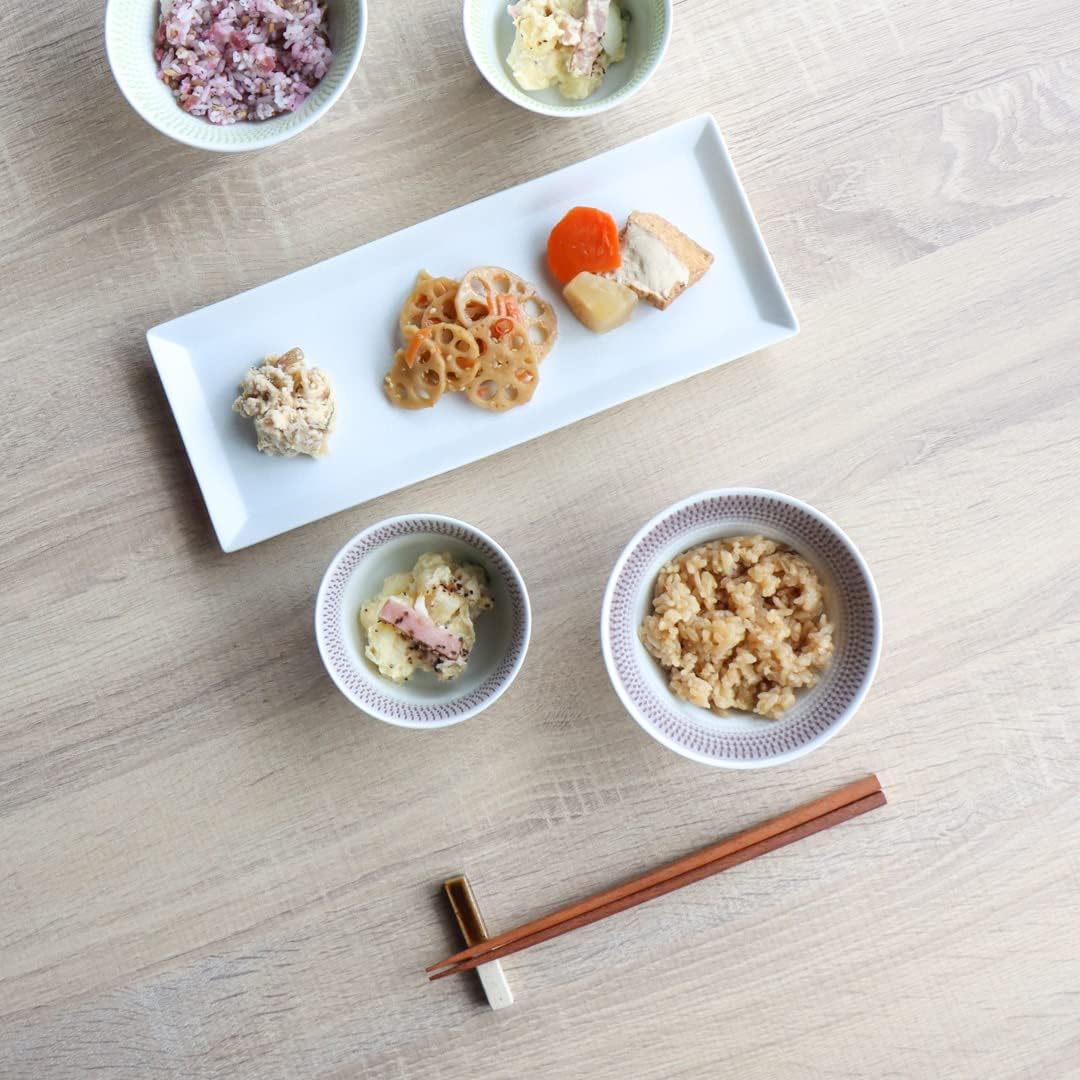 波佐見燒 富士刻紋飯碗 餐桌展示
