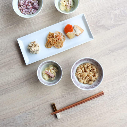 波佐見燒 富士刻紋飯碗 餐桌展示