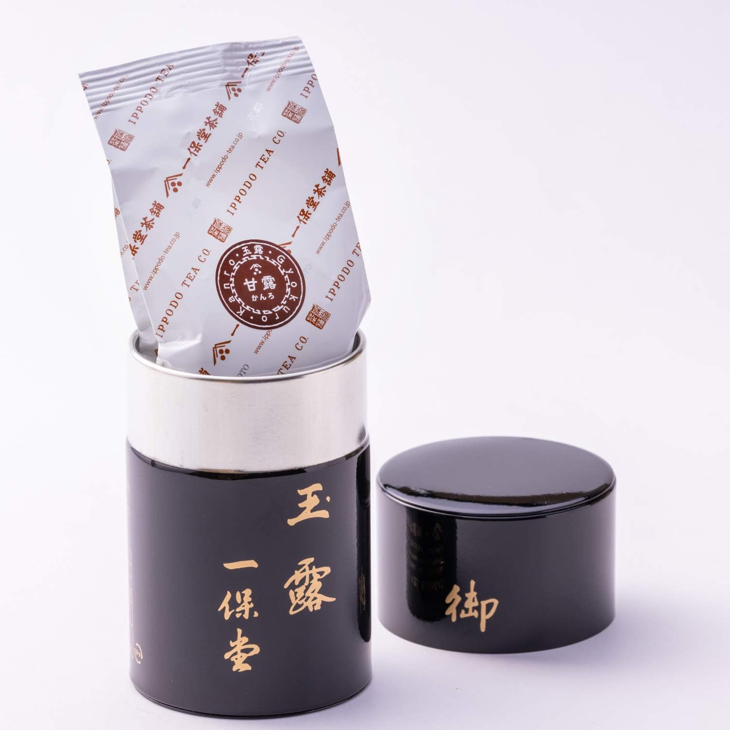 京都一保堂茶舖玉露甘露80g黑色罐裝內外包裝