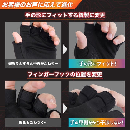THANKO YBNS25AB 發熱半指手套 貼合手型