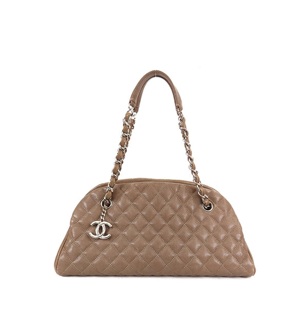 Chanel second-hand authentic second-hand bowling bag CHANEL Caviar Mademoiselle Chain Shoulder Bag (Used B)