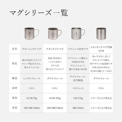Snow Peak 鈦杯 300ml（雙層）｜日本製 Titanium Mug｜露營保溫咖啡杯
