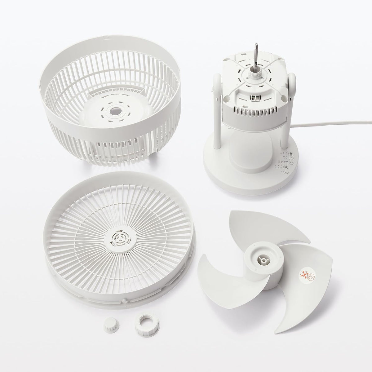 MUJI 無印良品循環扇各部分拆卸示意圖