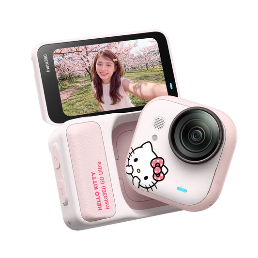 Insta360 GO Ultra × Hello Kitty限定版 櫻花粉4K運動相機與Action Pod