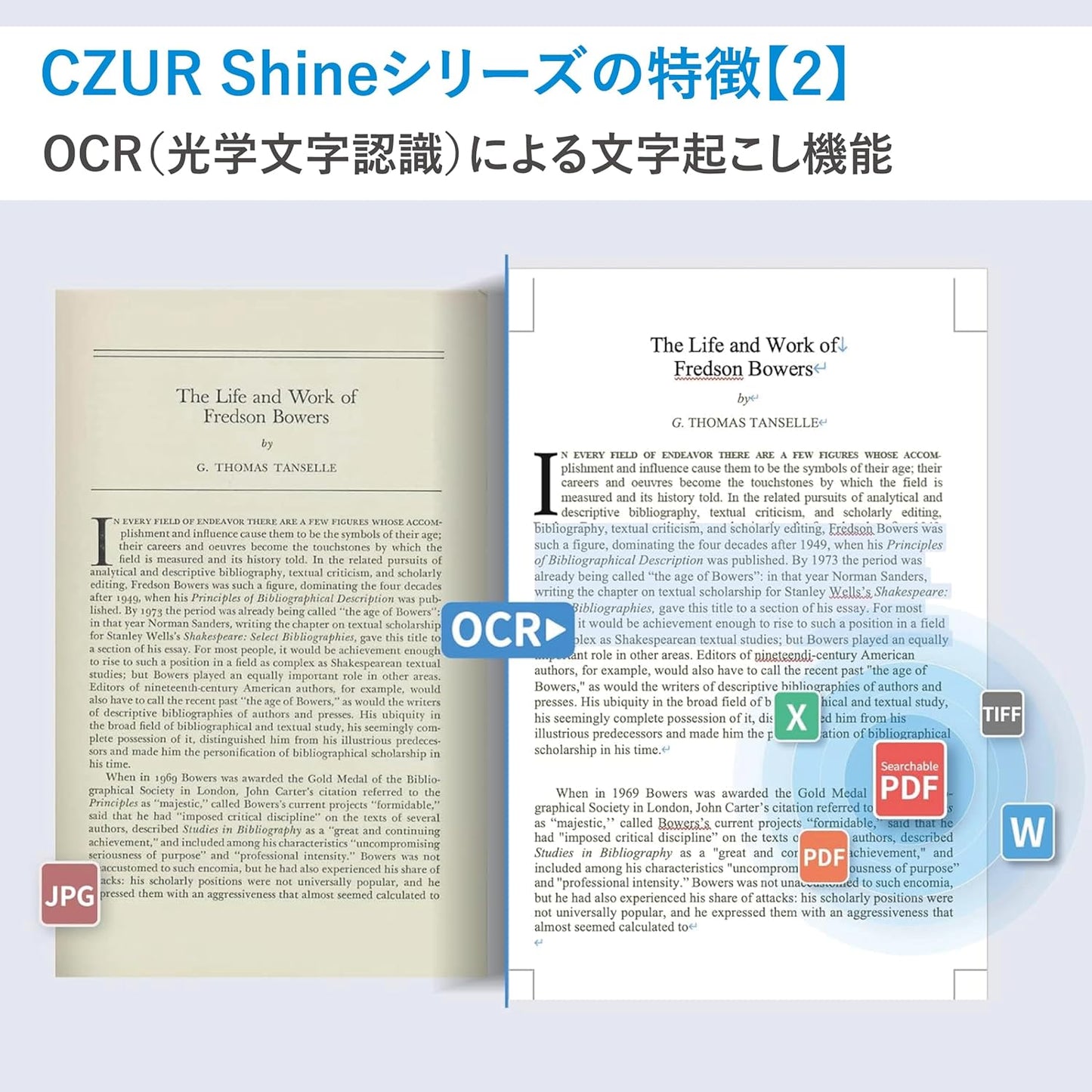 CZUR Shine Ultra Pro A3 文件掃描儀｜2400萬像素 OCR 書籍掃描器｜USB連接電腦使用