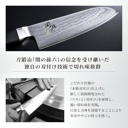 貝印關孫六大馬士革菜切刀多層鋼材與鋒利度說明
