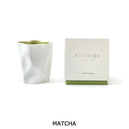 【日本直送】KITCHIBE Crinkle Candle 日本香氛蠟燭 180g｜抹茶・柚子・枯山水・和紙｜日和優選