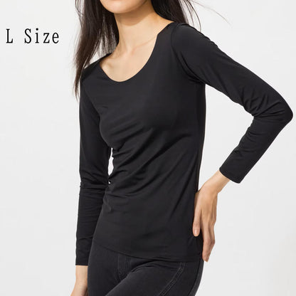 【日本直送】UNIQLO 女款 AIRism UV防護 U領長袖上衣 DRY-EX 2件組｜日和優選