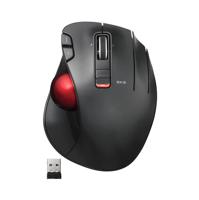 ELECOM EX-G 握之極致 軌跡球滑鼠｜紅球｜人體工學設計 (M-XT3DRBK-G)