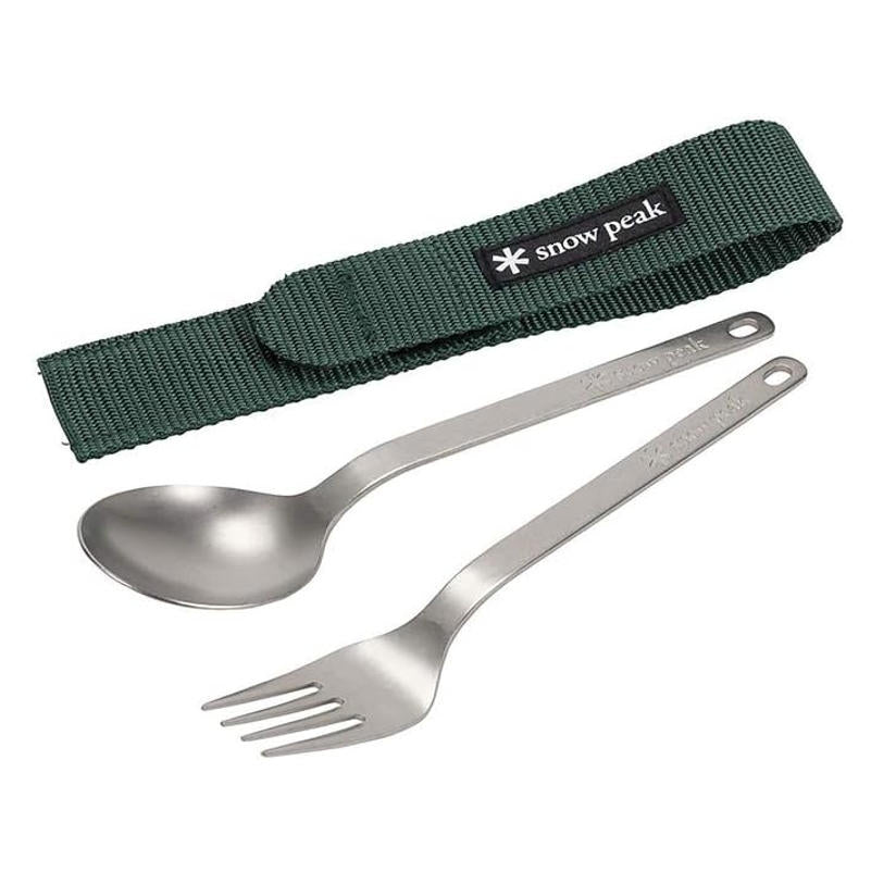 Snow Peak 鈦餐具組 Wapper 武器 II SCT-002｜湯匙＋叉子｜超輕量露營餐具