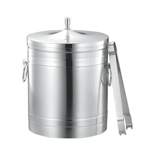 日本製 仔犬印 18-8 不鏽鋼 冰桶 2L（附冰夾）｜雙層保冷設計｜露營派對・居家調酒適用