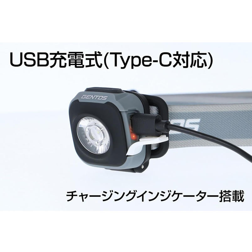 GENTOS CP-360RWG LED 頭燈｜最高亮度360流明 USB充電式｜戶外露營照明・防滴設計
