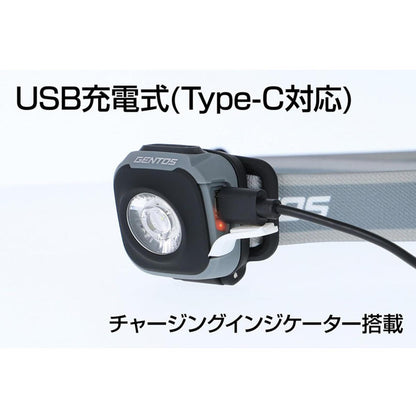 GENTOS CP-360RWG LED 頭燈｜最高亮度360流明 USB充電式｜戶外露營照明・防滴設計