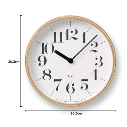 Lemnos RIKI CLOCK 203 掛鐘｜日系極簡木框壁掛時計 20.3cm