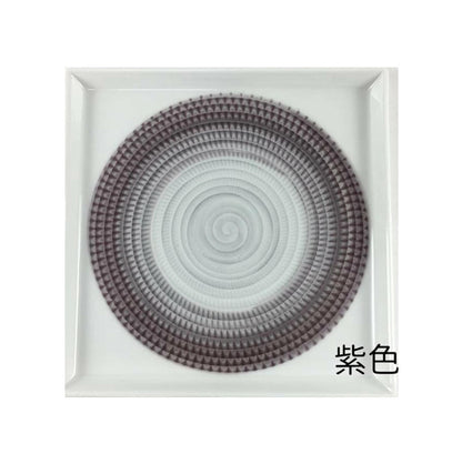 一真窯 波佐見燒 漸層放射刻紋方盤 13.5cm 日式甜點盤 紫色