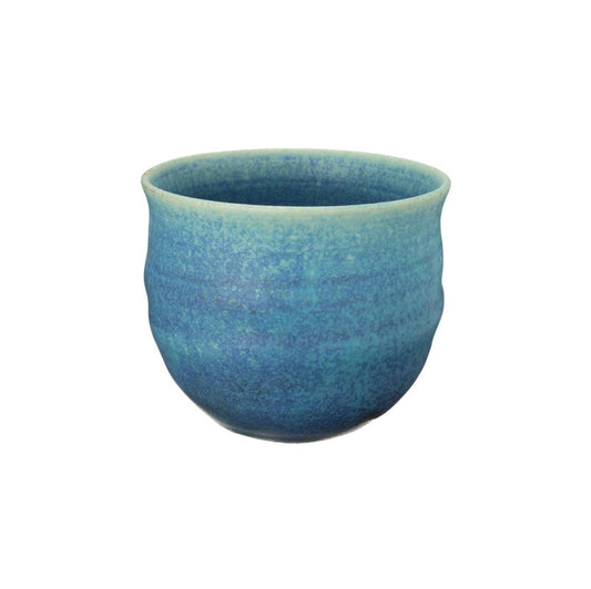 信樂燒 陶瓷茶杯 藍色