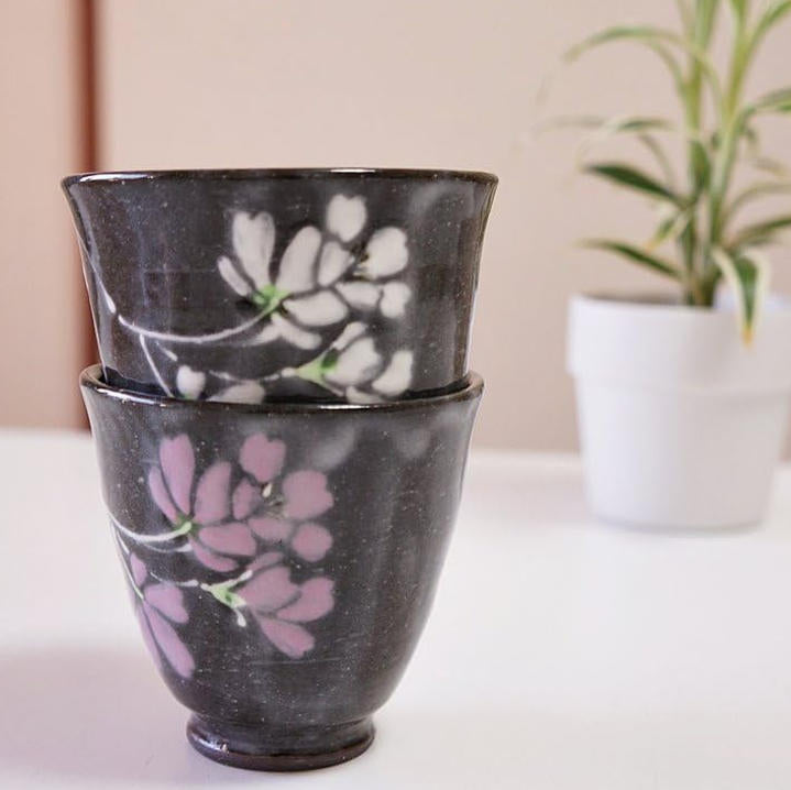 日本有田燒 櫻花對杯禮盒｜東原窯日式陶瓷茶杯｜木盒伴手禮