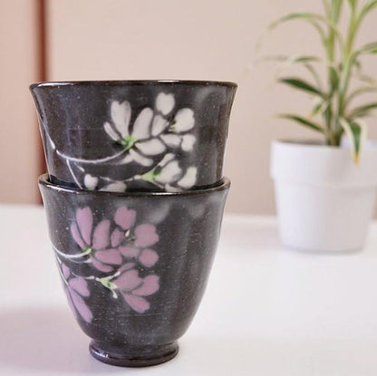 日本有田燒 櫻花對杯禮盒｜東原窯日式陶瓷茶杯｜木盒伴手禮