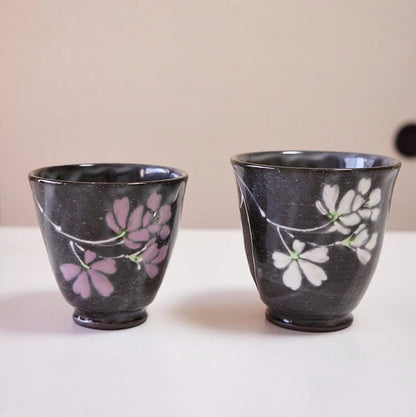 日本有田燒 櫻花對杯禮盒｜東原窯日式陶瓷茶杯｜木盒伴手禮