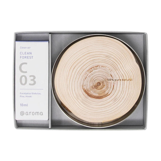 日本 @aroma 木質香氛禮盒｜rin 擴香器＋C03 森林精油 10ml｜檜木尤加利香氛伴手禮