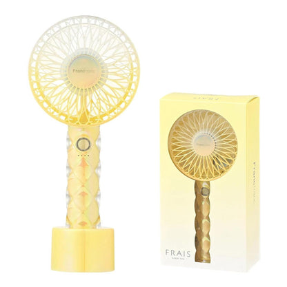 Francfranc Frais Handy Fan 2026 手持風扇 果凍黃 USB-C充電 附掛繩與底座