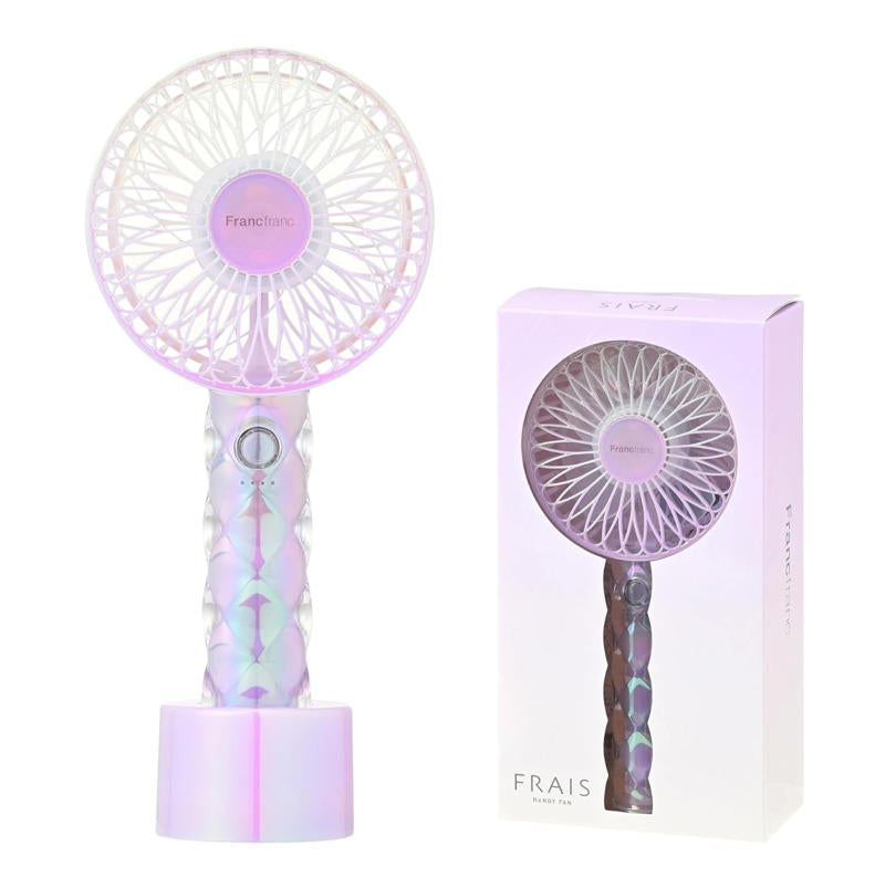 Francfranc Frais Handy Fan 2026 手持風扇 果凍紫 USB-C充電 附掛繩與底座