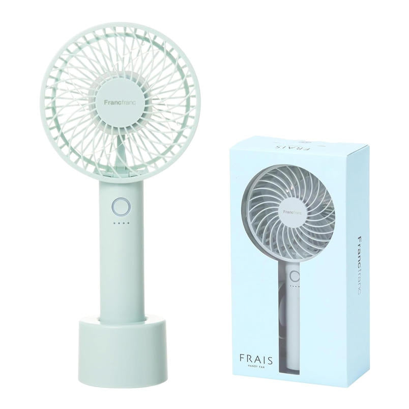 Francfranc Frais Handy Fan 2026 手持風扇 薄荷綠 USB-C充電 附掛繩與底座