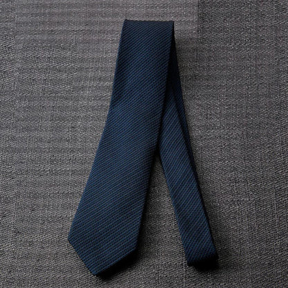 kuska fabric Fe-9 京都丹後手織真絲深海軍藍領帶