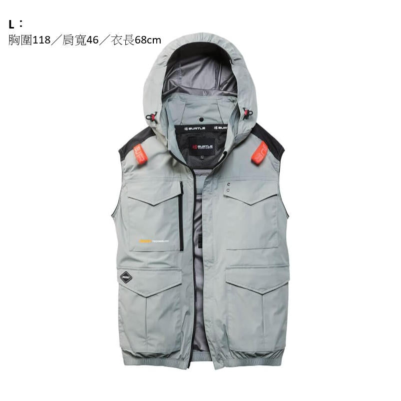 BURTLE AC2104鋼鐵灰高背空調背心 L 