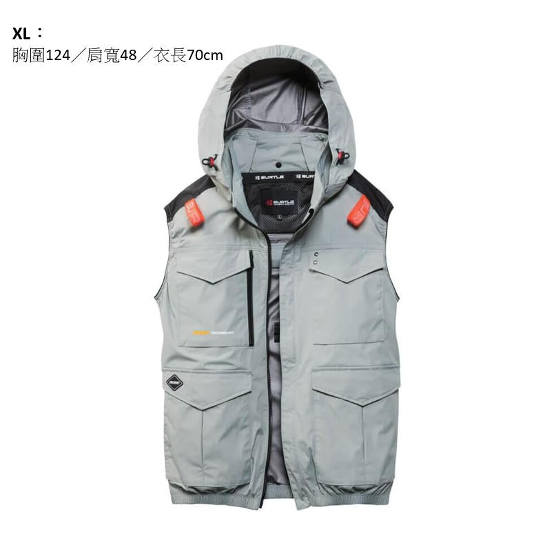 BURTLE AC2104鋼鐵灰高背空調背心  XL